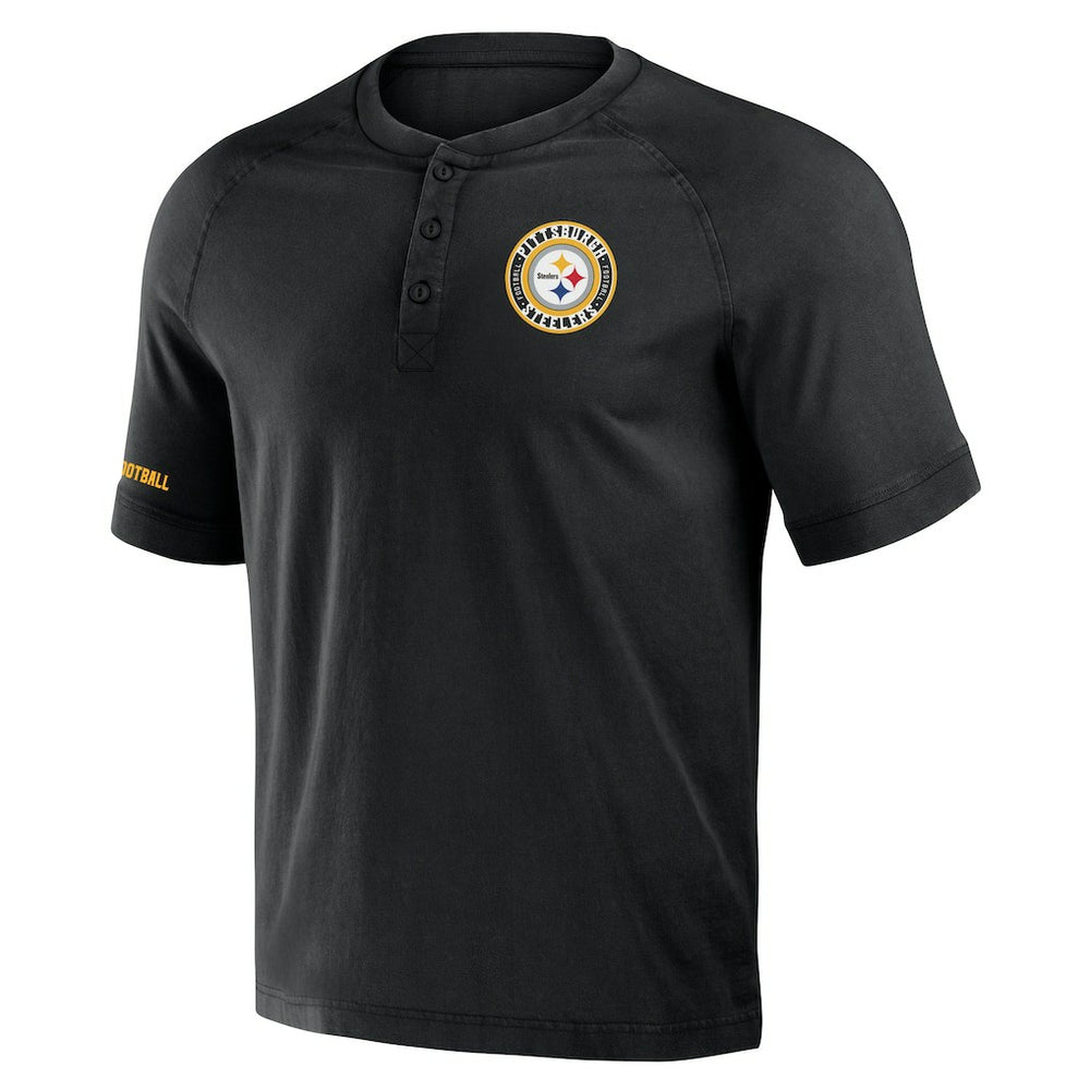 NFL Pittsburgh Steelers NFL x Darius Rucker Collection Washed Raglan Henley T-Shirt