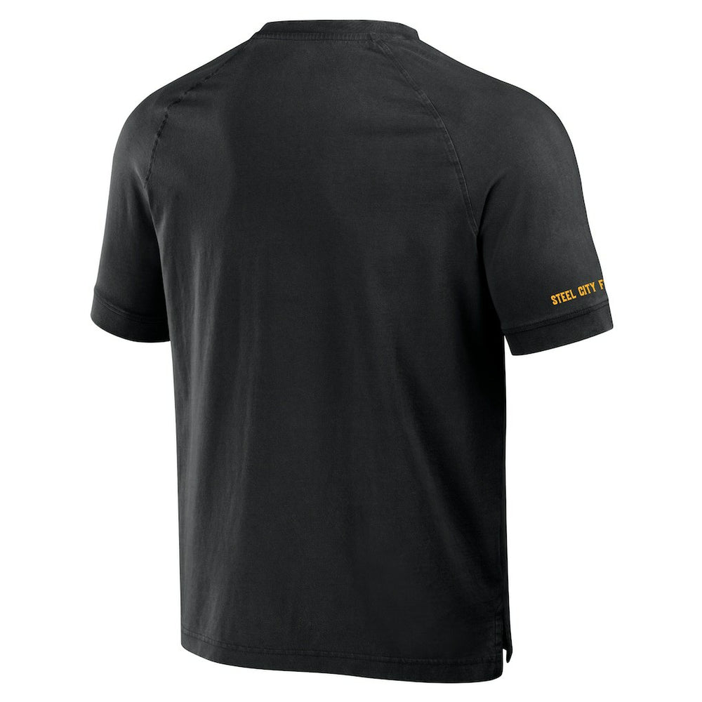 NFL Pittsburgh Steelers NFL x Darius Rucker Collection Washed Raglan Henley T-Shirt