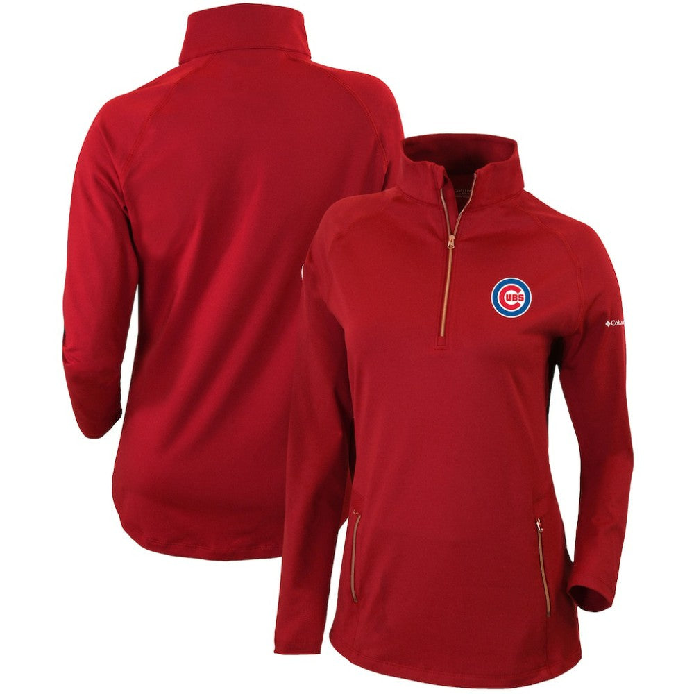 Chicago Cubs Women's Omni-Wick Outward Nine Quarter-Zip Pullover Top - Red | Columbia