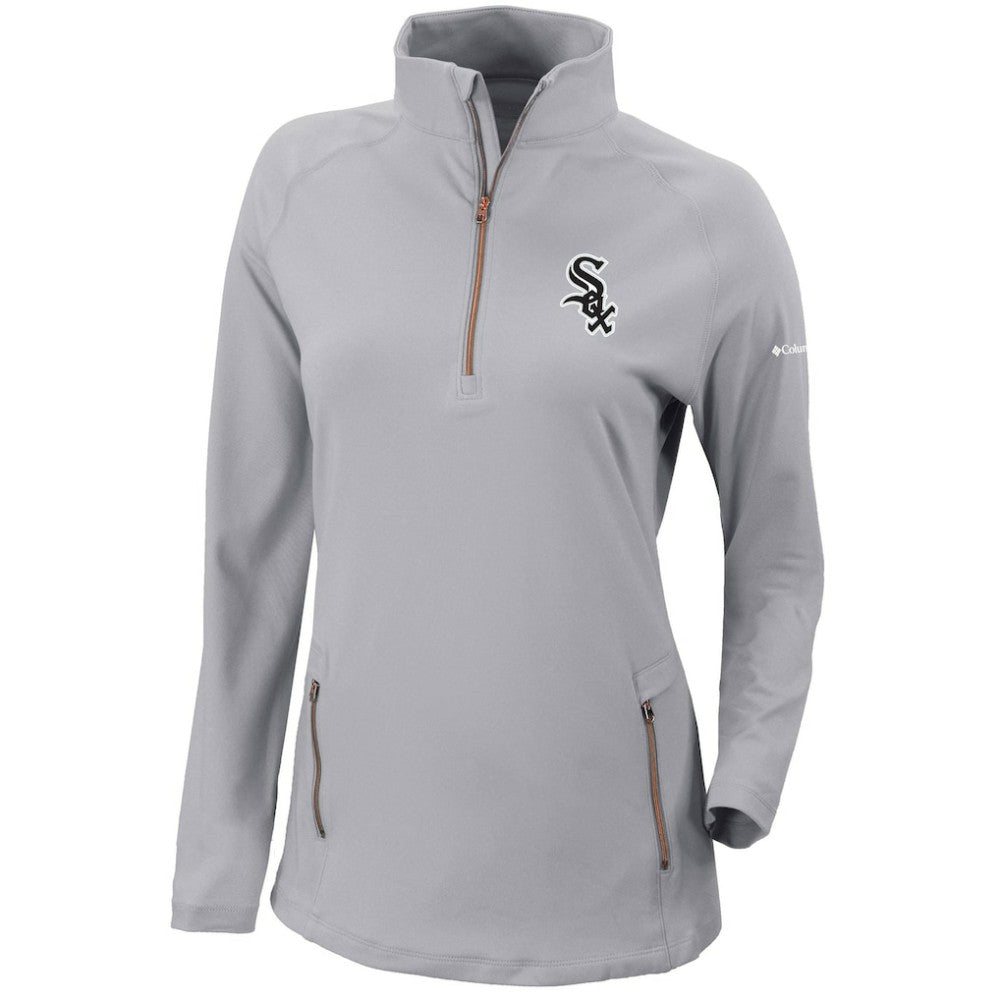 Chicago White Sox Women's Omni-Wick Outward Nine Quarter-Zip Pullover Top - Gray | Columbia