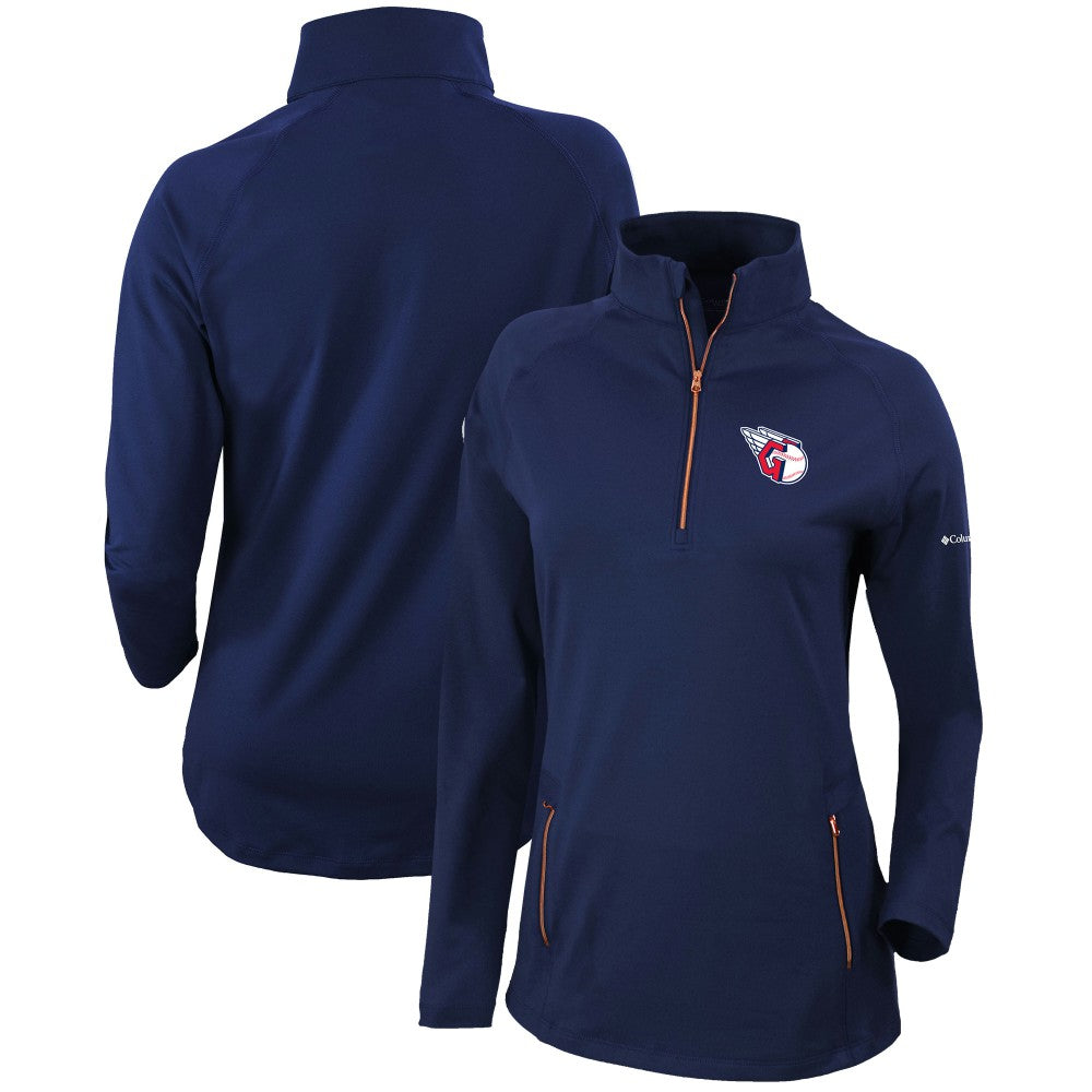 Cleveland Guardians Women's Omni-Wick Outward Nine Quarter-Zip Pullover Top - Navy | Columbia