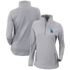 Los Angeles Dodgers Women's Omni-Wick Outward Nine Quarter-Zip Pullover Top - Gray | Columbia