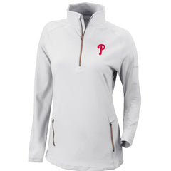 Philadelphia Phillies Women's Omni-Wick Outward Nine Quarter-Zip Pullover Top - White | Columbia