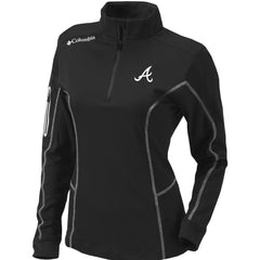 Atlanta Braves Women's Omni-Wick Shotgun Quarter-Zip Pullover Top - Black | Columbia