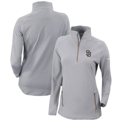 San Diego Padres Women's Omni-Wick Outward Nine Quarter-Zip Pullover Top - Gray | Columbia