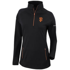 San Francisco Giants Women's Omni-Wick Outward Nine Quarter-Zip Pullover Top - Black | Columbia