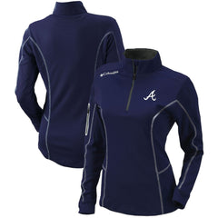 Atlanta Braves Women's Omni-Wick Shotgun Quarter-Zip Pullover Top - Navy | Columbia