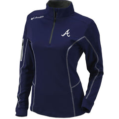 Atlanta Braves Women's Omni-Wick Shotgun Quarter-Zip Pullover Top - Navy | Columbia