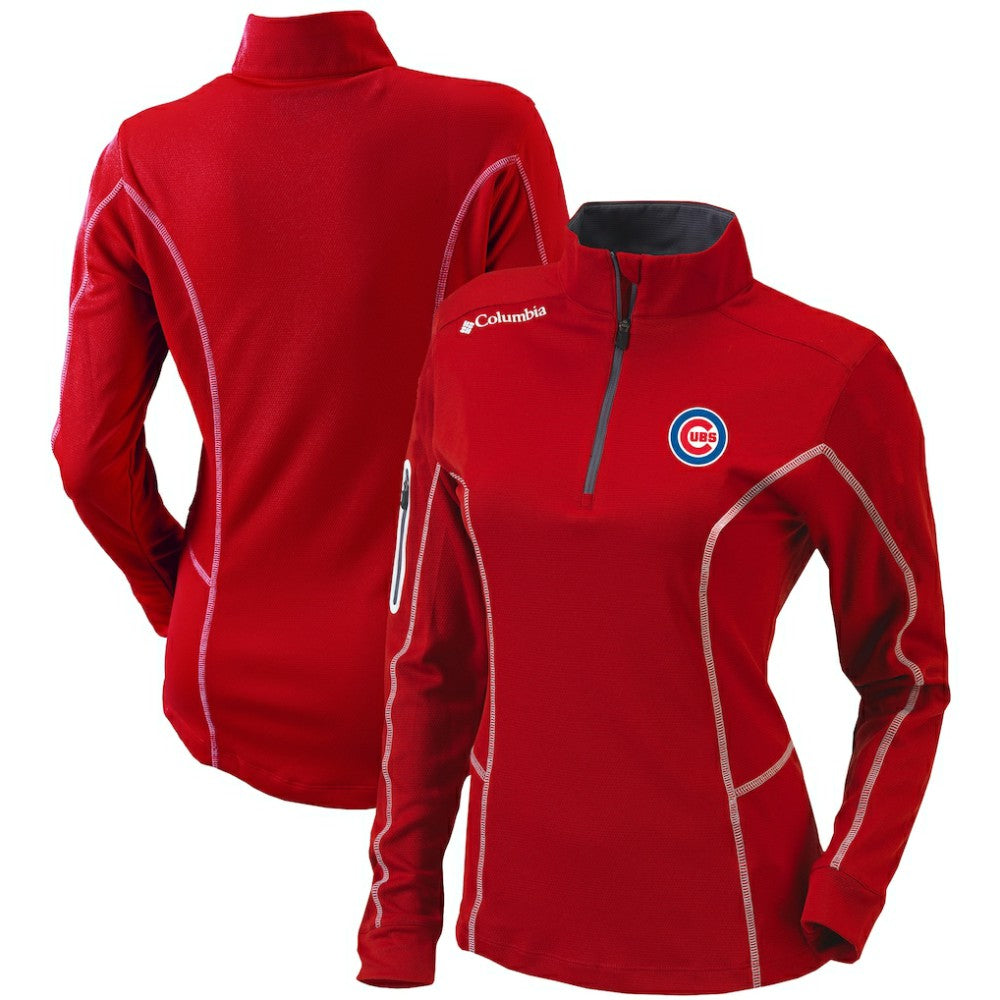 Chicago Cubs Women's Omni-Wick Shotgun Quarter-Zip Pullover Top - Red | Columbia
