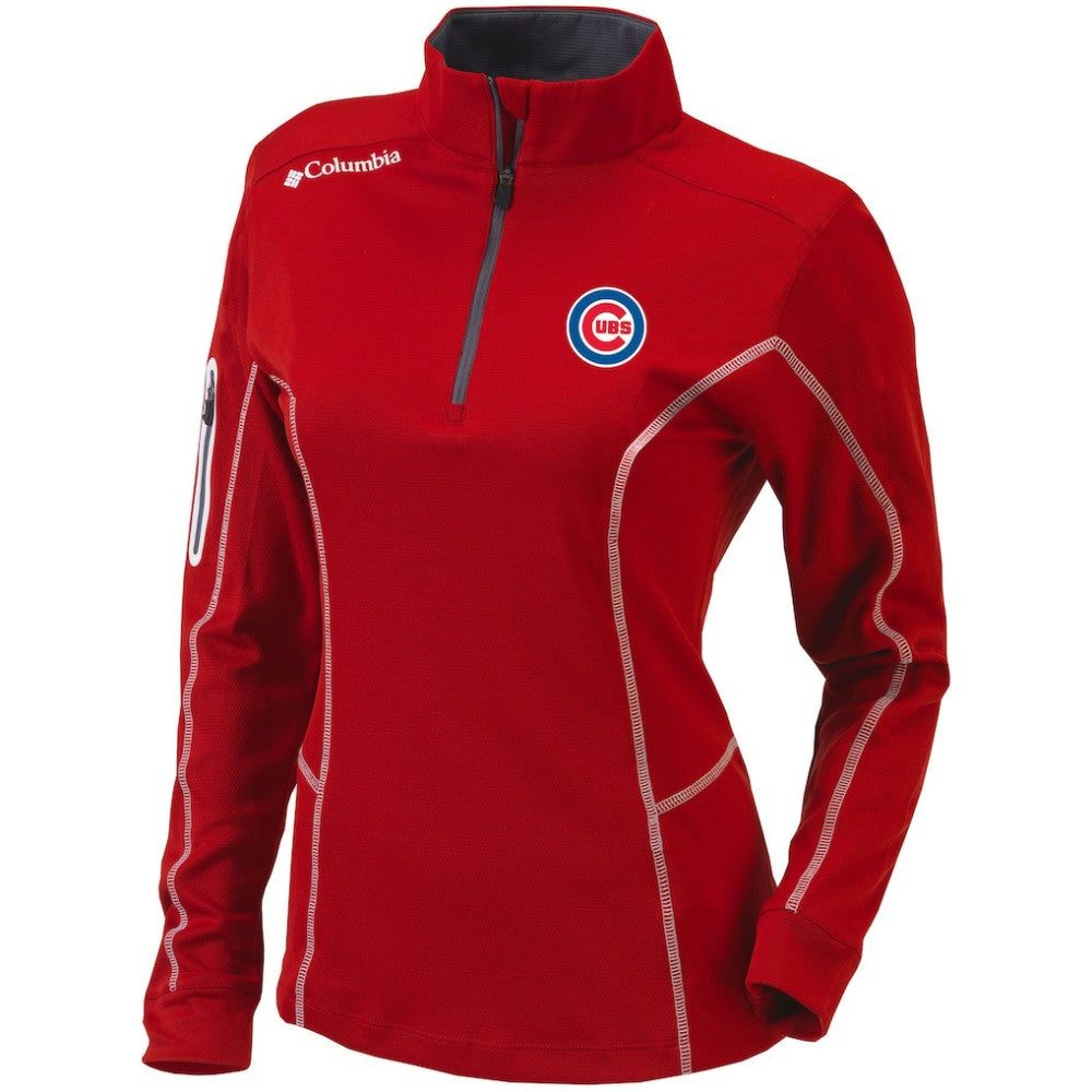 Chicago Cubs Women's Omni-Wick Shotgun Quarter-Zip Pullover Top - Red | Columbia