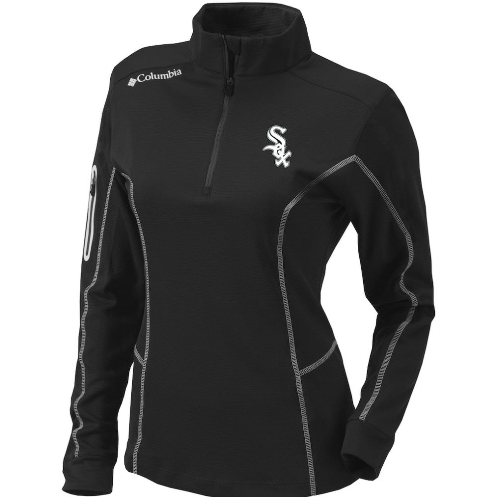 Chicago White Sox Women's Omni-Wick Shotgun Quarter-Zip Pullover Top - Black | Columbia