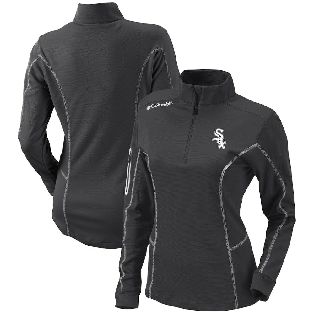 Chicago White Sox Women's Omni-Wick Shotgun Quarter-Zip Pullover Top - Charcoal | Columbia