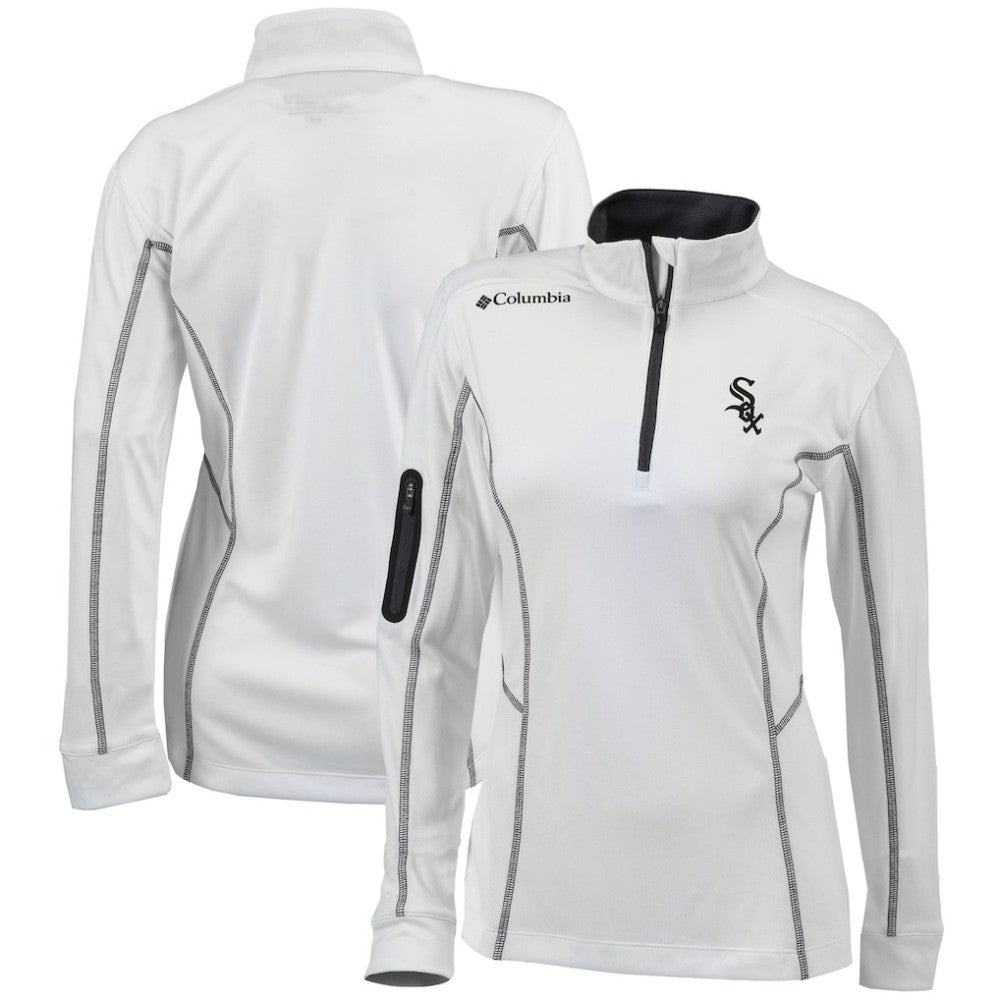 Chicago White Sox Women's Omni-Wick Shotgun Quarter-Zip Pullover Top - White | Columbia
