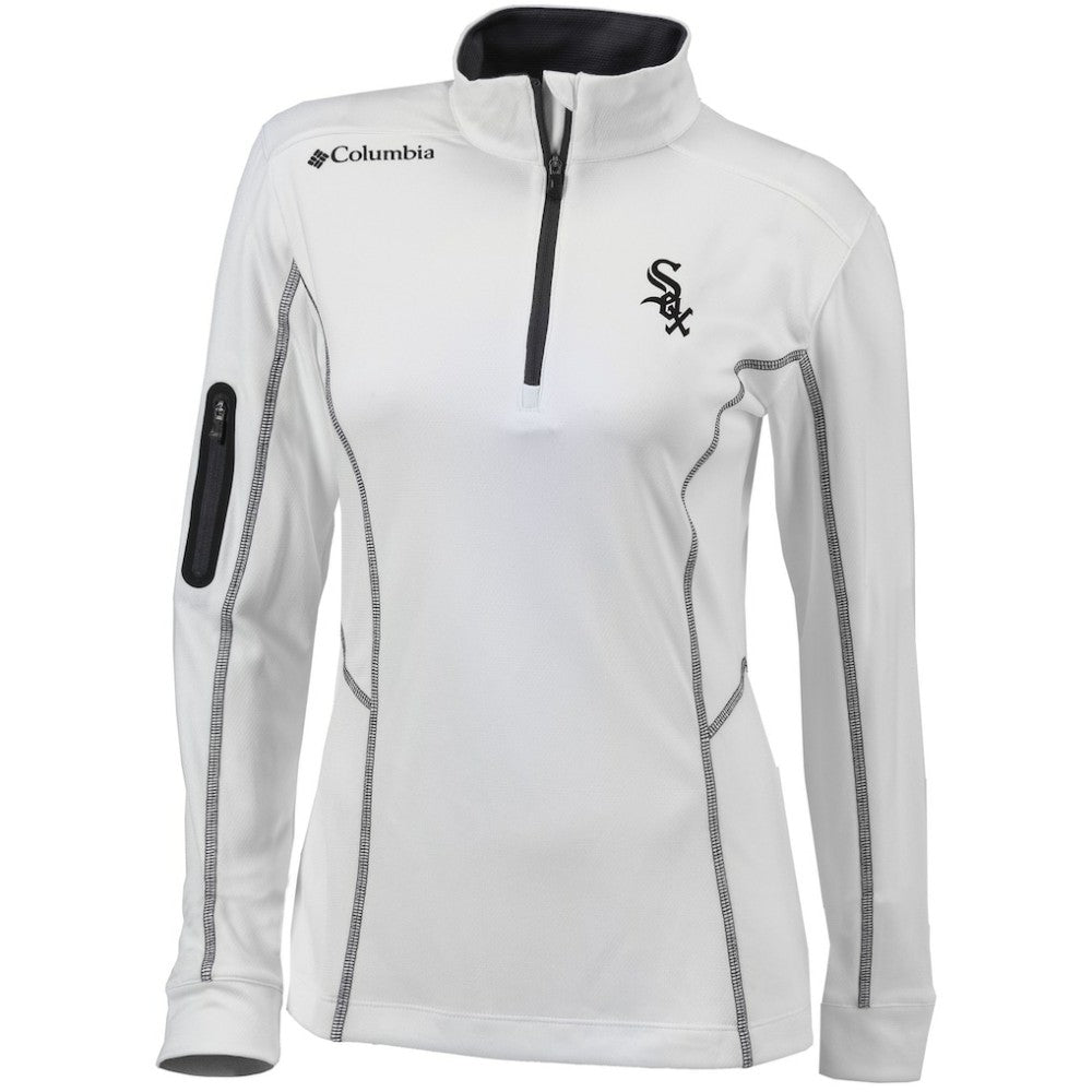 Chicago White Sox Women's Omni-Wick Shotgun Quarter-Zip Pullover Top - White | Columbia