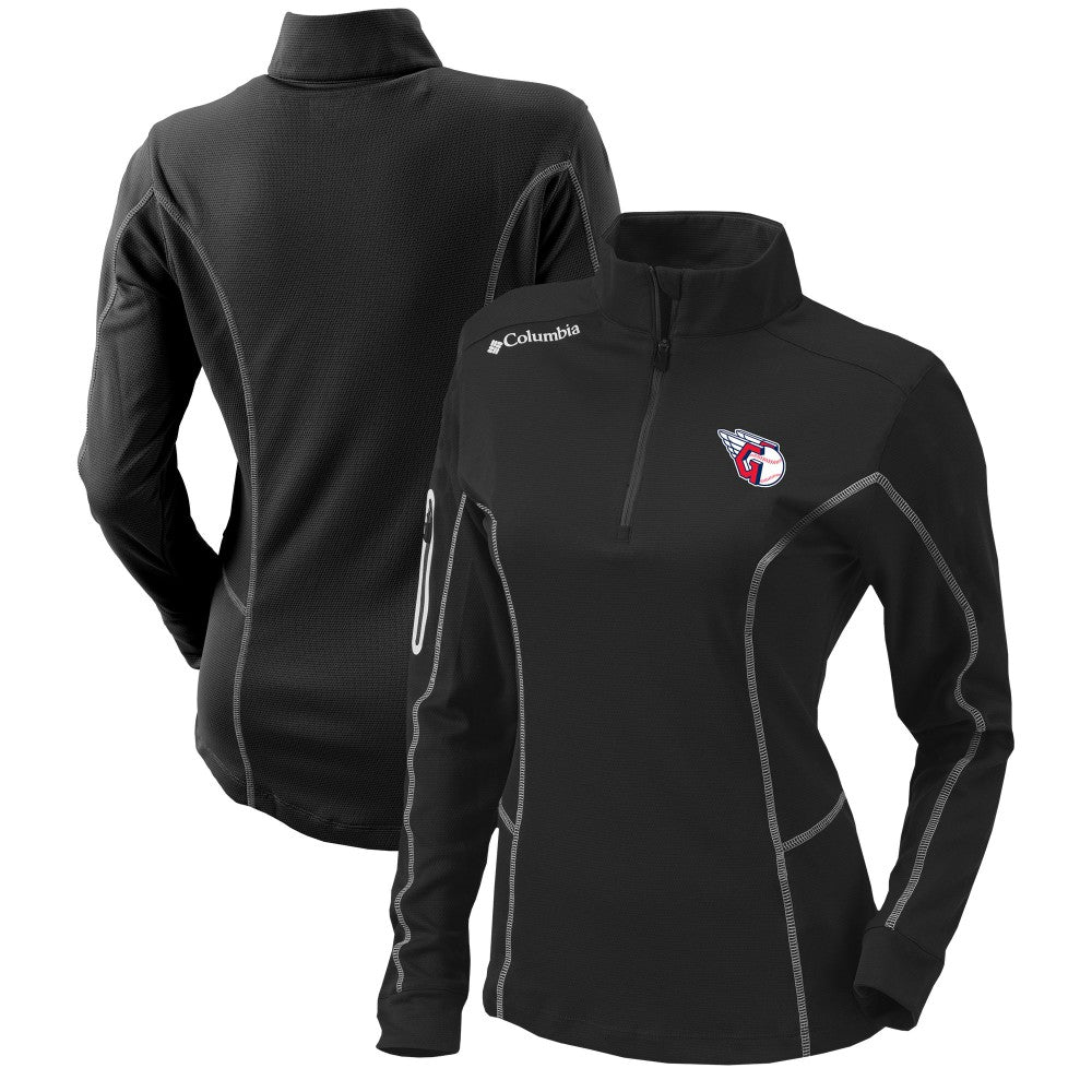 Cleveland Guardians Women's Omni-Wick Shotgun Quarter-Zip Pullover Top - Black | Columbia
