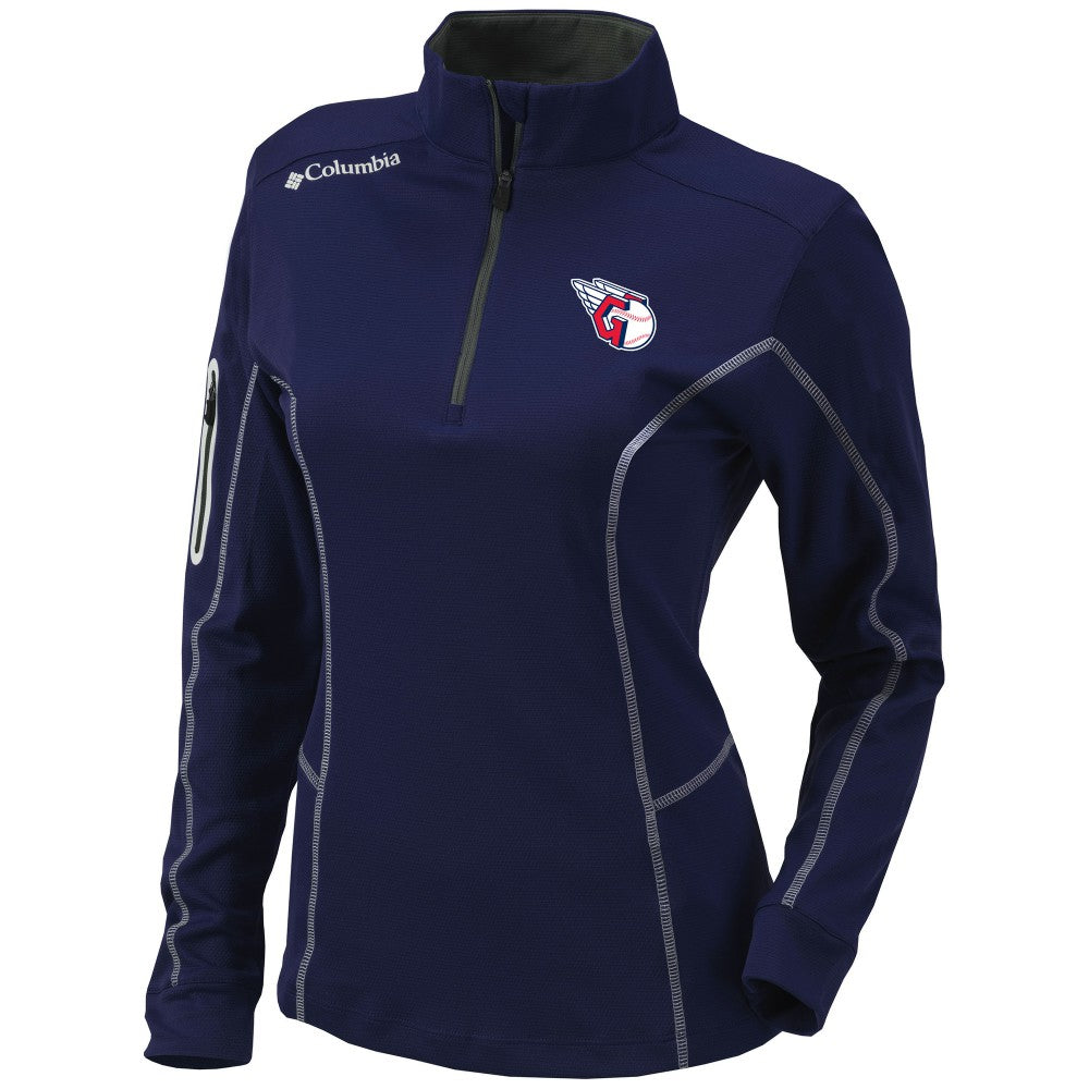 Cleveland Guardians Women's Omni-Wick Shotgun Quarter-Zip Pullover Top - Navy | Columbia