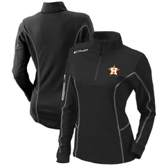 Houston Astros Women's Omni-Wick Shotgun Quarter-Zip Pullover Top - Black | Columbia