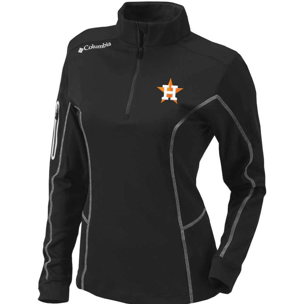 Houston Astros Women's Omni-Wick Shotgun Quarter-Zip Pullover Top - Black | Columbia