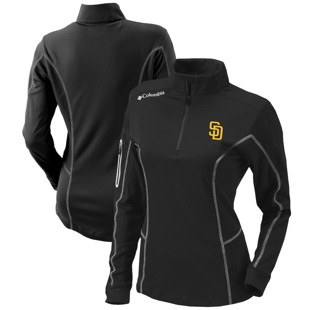 San Diego Padres Women's Omni-Wick Shotgun Quarter-Zip Pullover Top - Black | Columbia