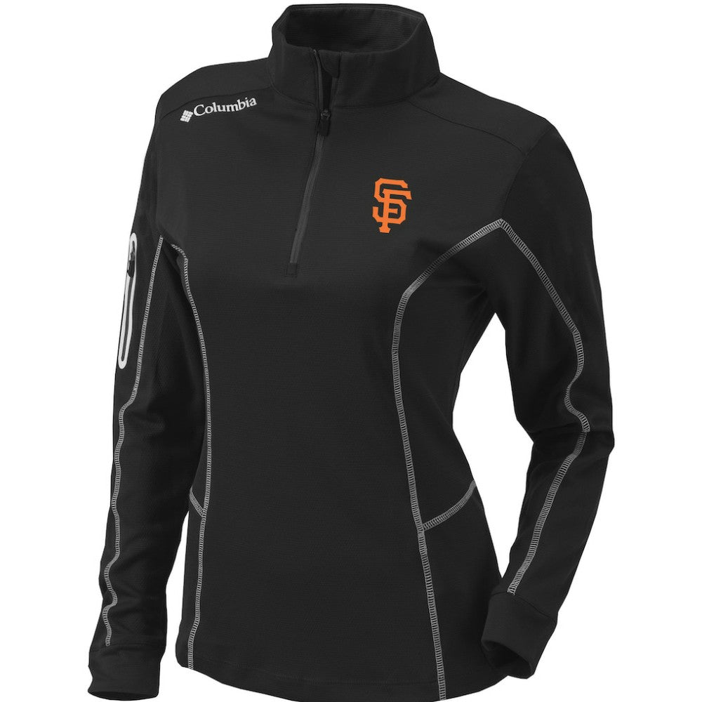 San Francisco Giants Women's Omni-Wick Shotgun Quarter-Zip Pullover Top - Black | Columbia