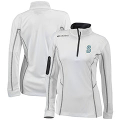 Seattle Mariners Women's Omni-Wick Shotgun Quarter-Zip Pullover Top - White | Columbia