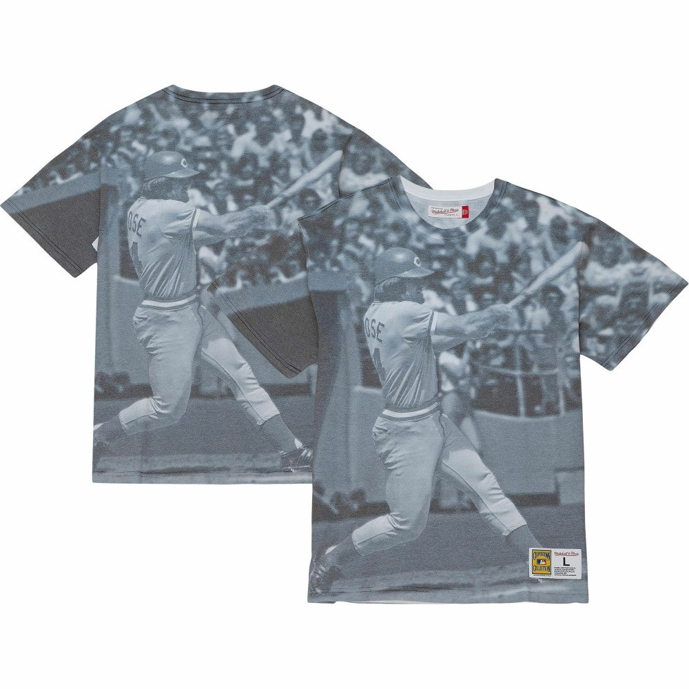 Pete Rose Cincinnati Reds Cooperstown Collection Highlight Sublimated Player Graphic T-Shirt | Mitchell & Ness
