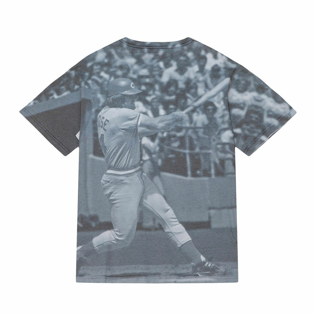 Pete Rose Cincinnati Reds Cooperstown Collection Highlight Sublimated Player Graphic T-Shirt | Mitchell & Ness