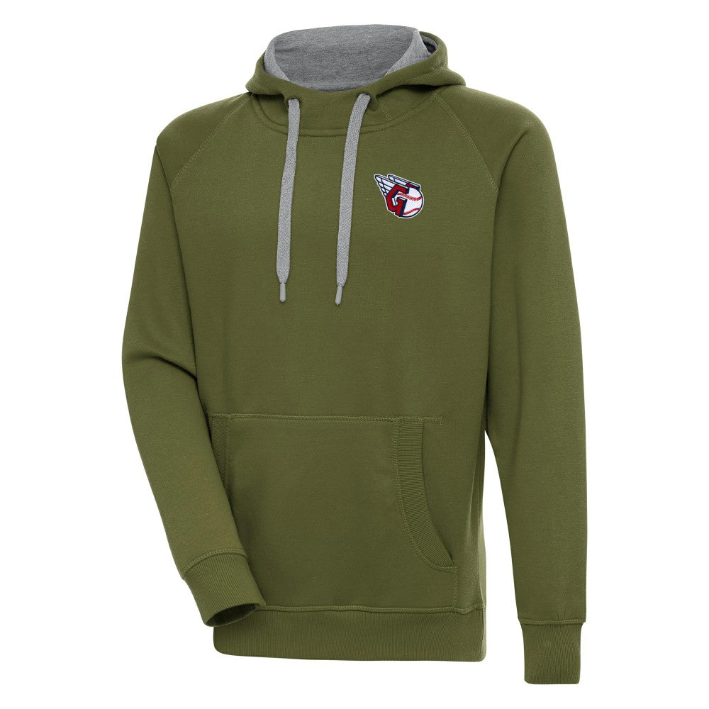 Cleveland Guardians Antigua Victory Pullover Hoodie - Olive