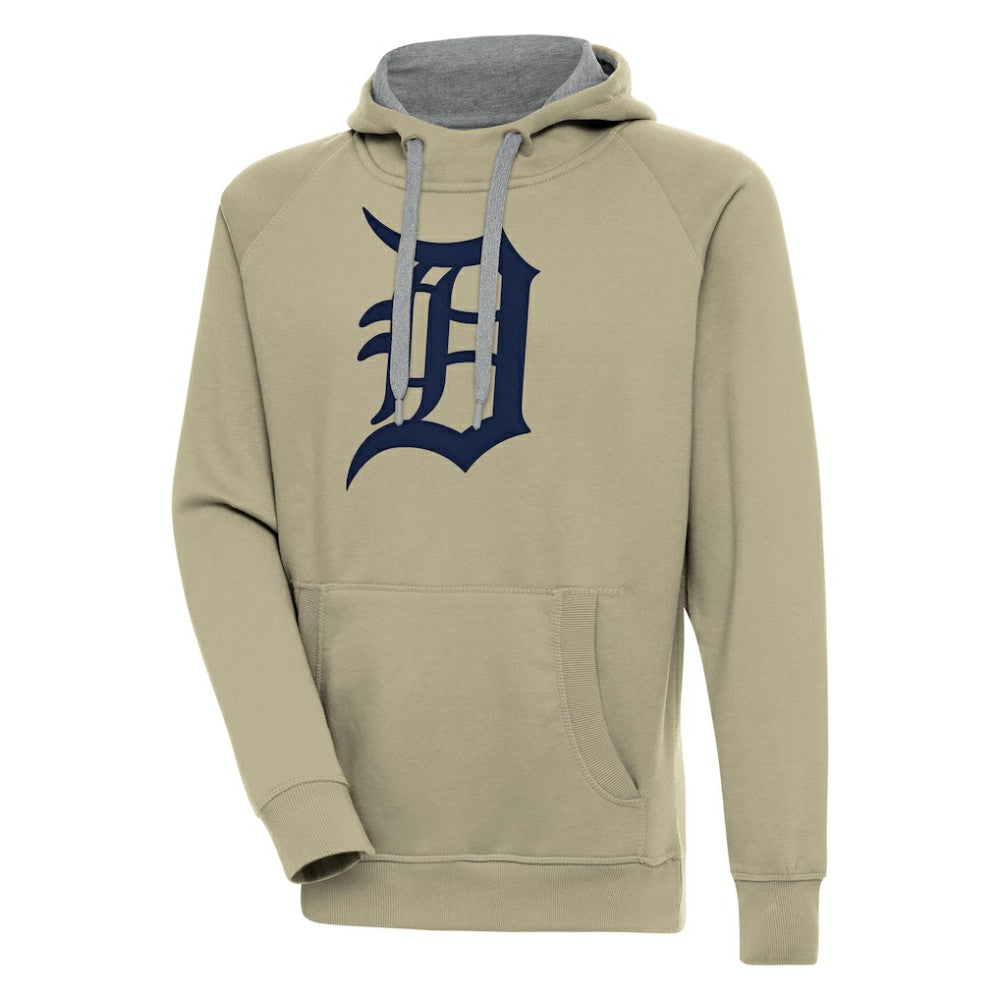 Detroit Tigers Antigua Victory Pullover Hoodie - Khaki