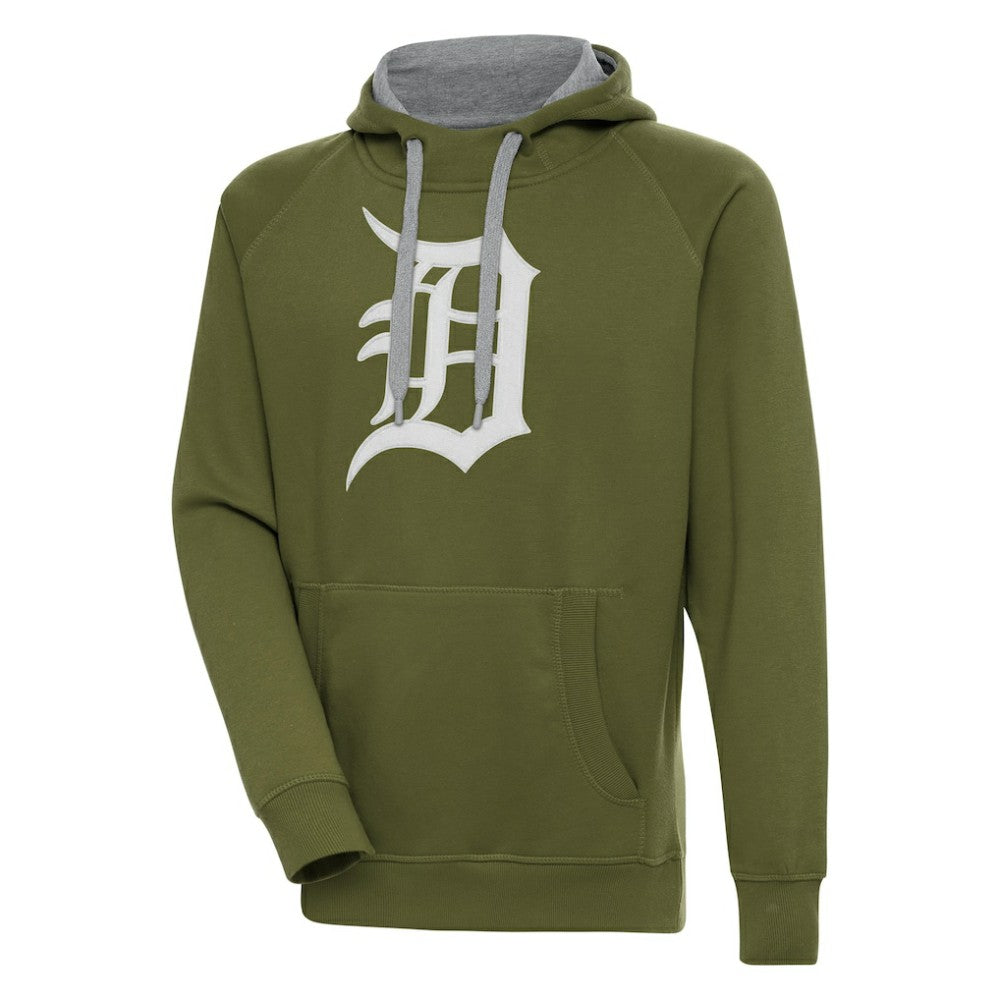 Detroit Tigers Antigua Victory Pullover Hoodie - Olive