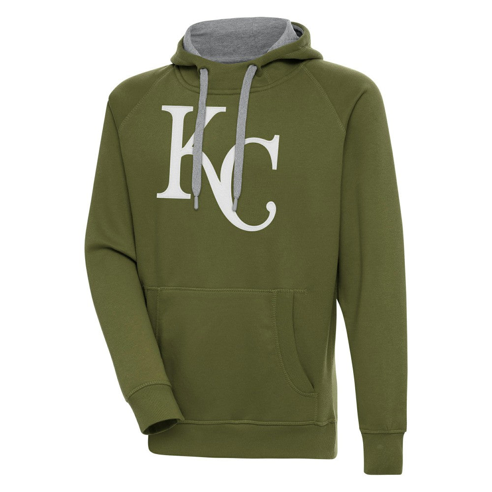 Kansas City Royals Antigua Victory Pullover Hoodie - Olive