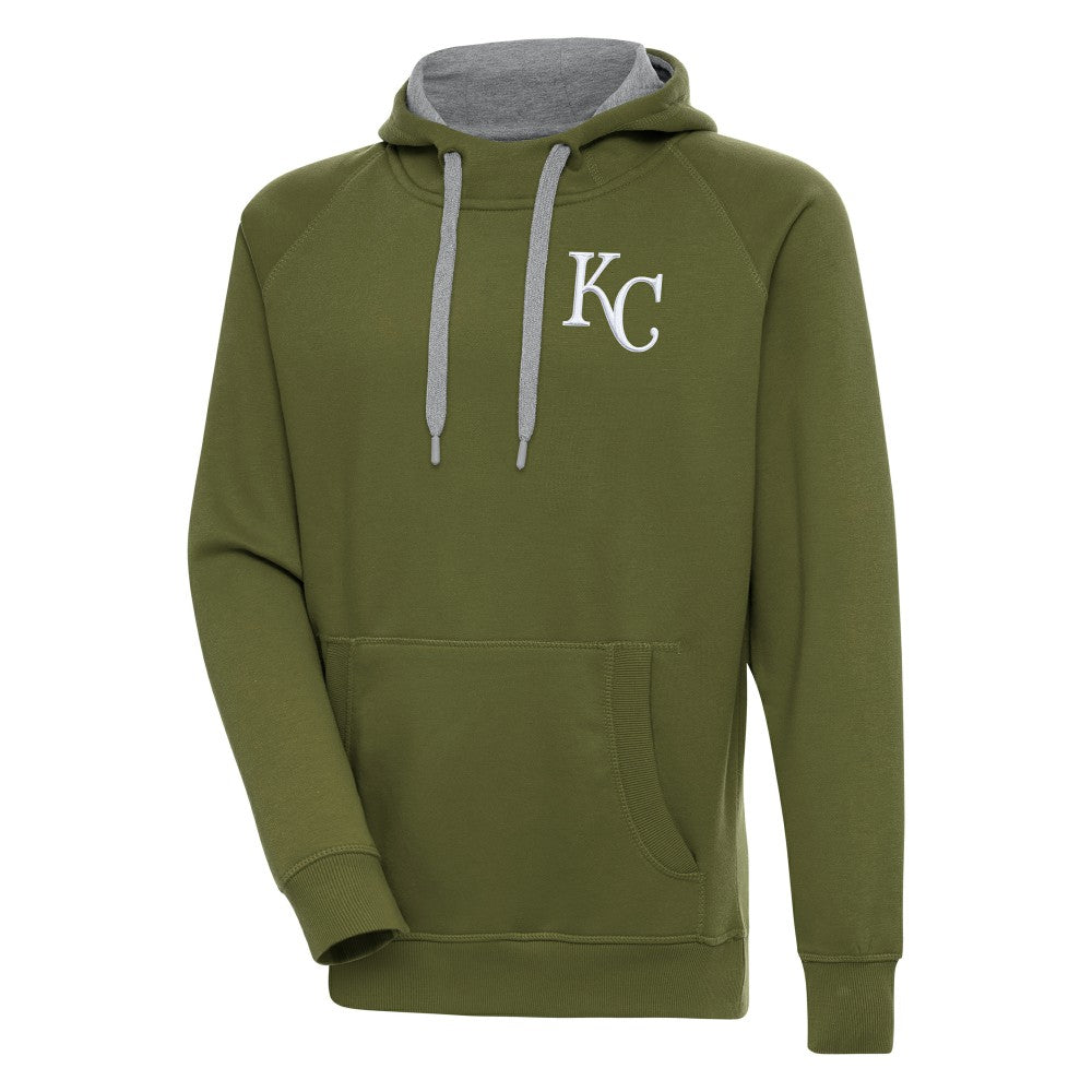 Kansas City Royals Antigua Victory Pullover Hoodie - Olive