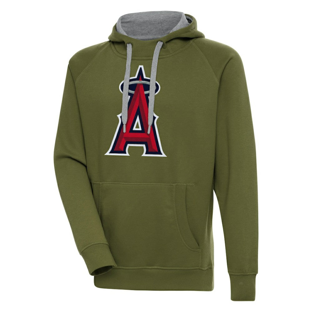 Los Angeles Angels Antigua Victory Pullover Hoodie - Olive