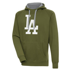 Los Angeles Dodgers Antigua Victory Pullover Hoodie - Olive