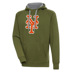 New York Mets Antigua Victory Pullover Hoodie - Olive