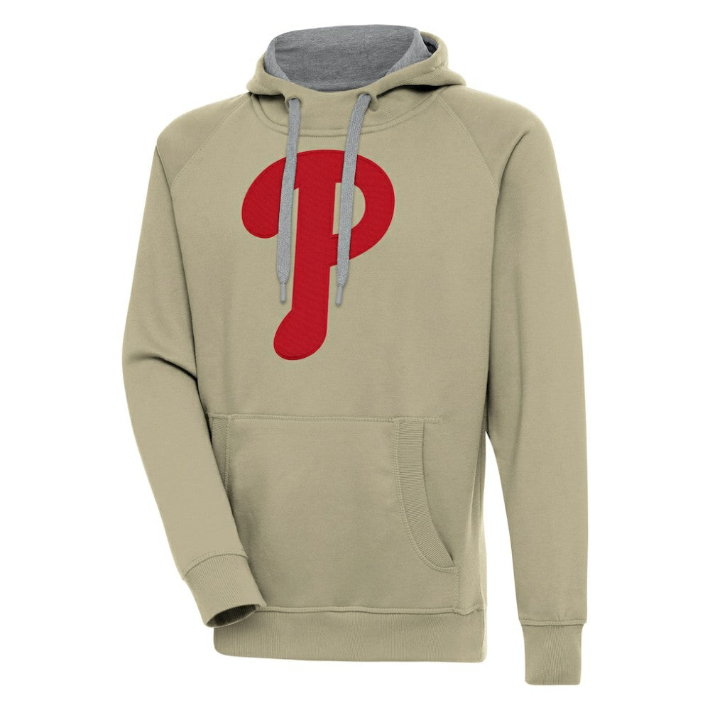 Philadelphia Phillies Antigua Victory Pullover Hoodie - Khaki