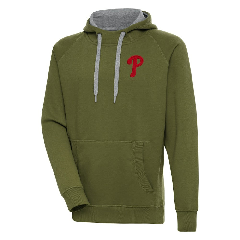 Philadelphia Phillies Antigua Victory Pullover Hoodie - Olive