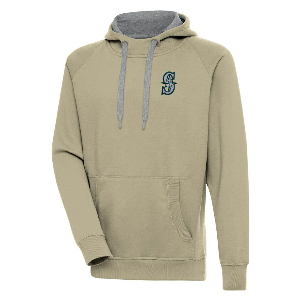 Seattle Mariners Antigua Victory Pullover Hoodie - Khaki