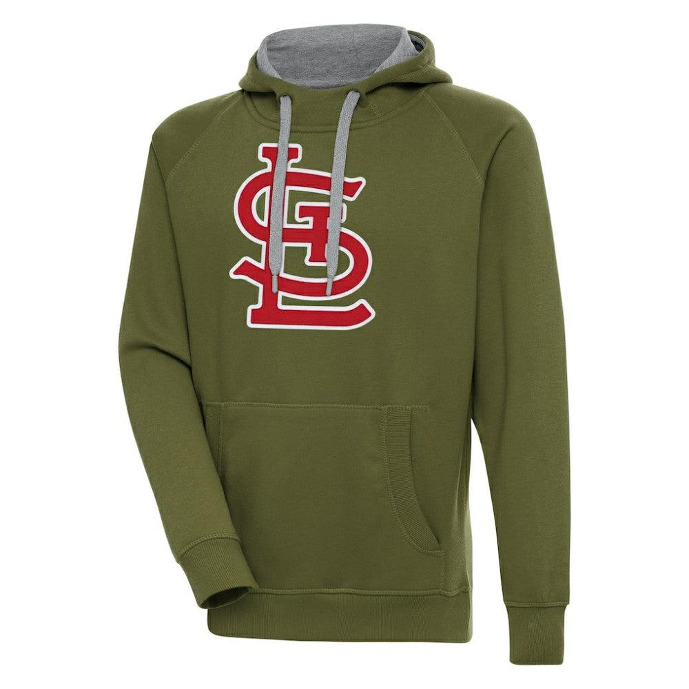 St. Louis Cardinals Antigua Victory Pullover Hoodie - Olive