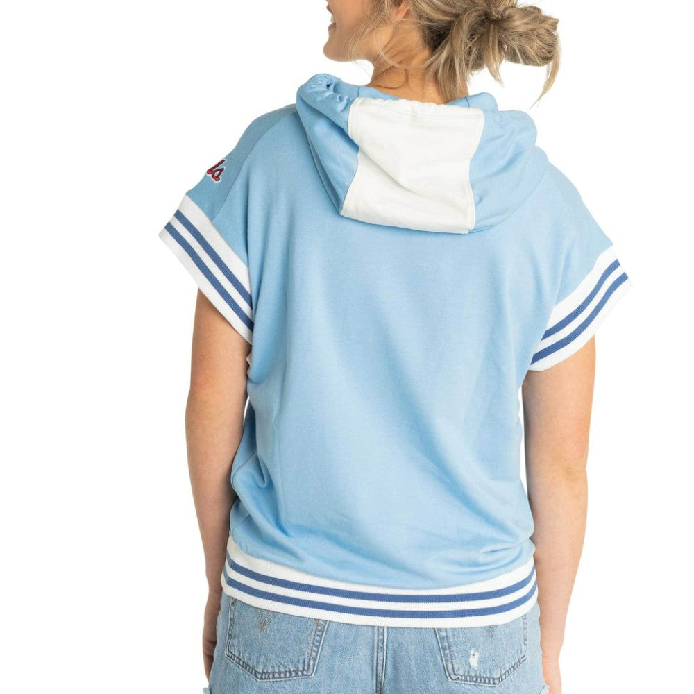 St. Louis Cardinals Lusso Women's Mabel Tri-Blend Short Sleeve Pullover Hoodie - Light Blue