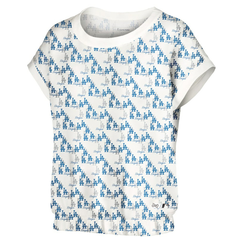 Los Angeles Dodgers Lusso Women's Madge Dolman Tri-Blend T-Shirt - White