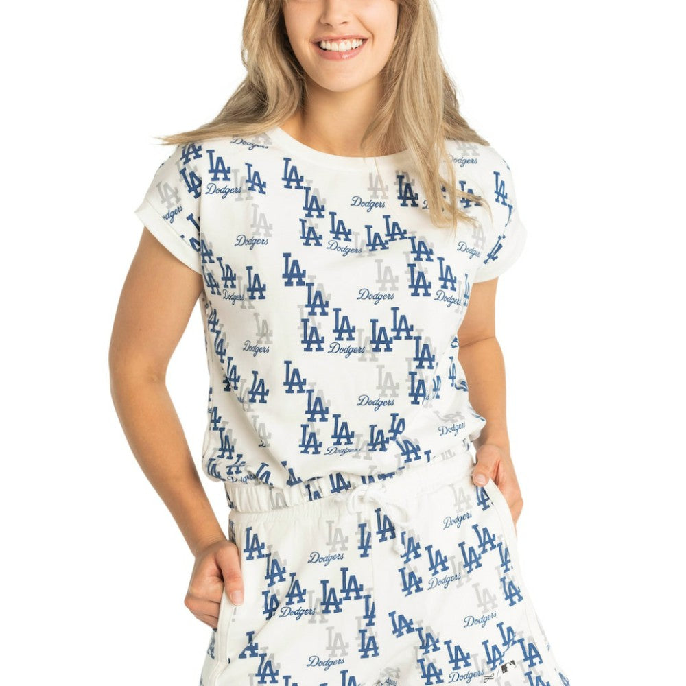 Los Angeles Dodgers Lusso Women's Madge Dolman Tri-Blend T-Shirt - White