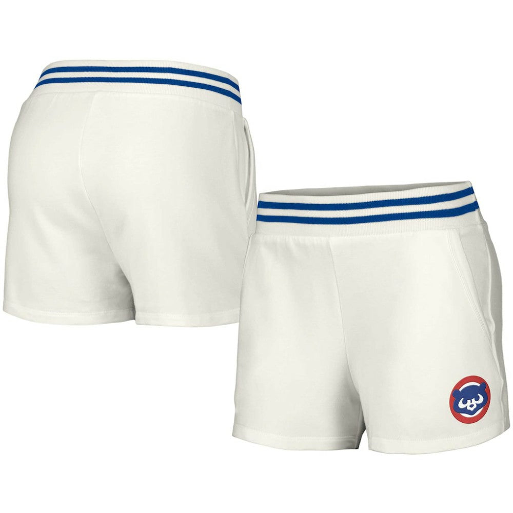 Chicago Cubs Lusso Women's Maeg Tri-Blend Pocket Shorts - White