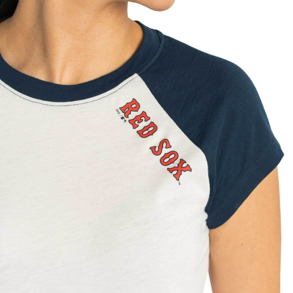 Boston Red Sox Lusso Women's Nikki Raglan T-Shirt - White
