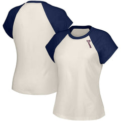Atlanta Braves Lusso Women's Nikki Raglan T-Shirt - White