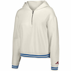 Atlanta Braves Lusso Women's Magnolia Tri-Blend Quarter-Zip Hoodie - White