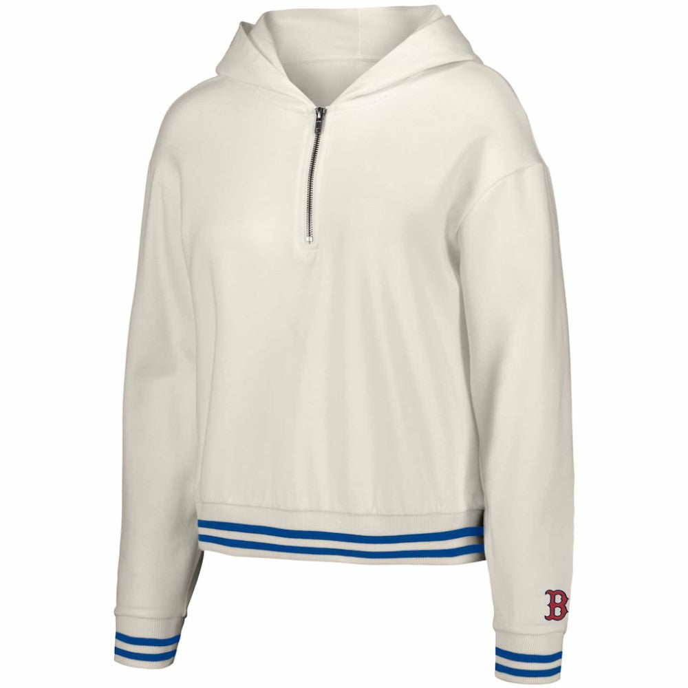 Boston Red Sox Lusso Women's Magnolia Tri-Blend Quarter-Zip Hoodie - White