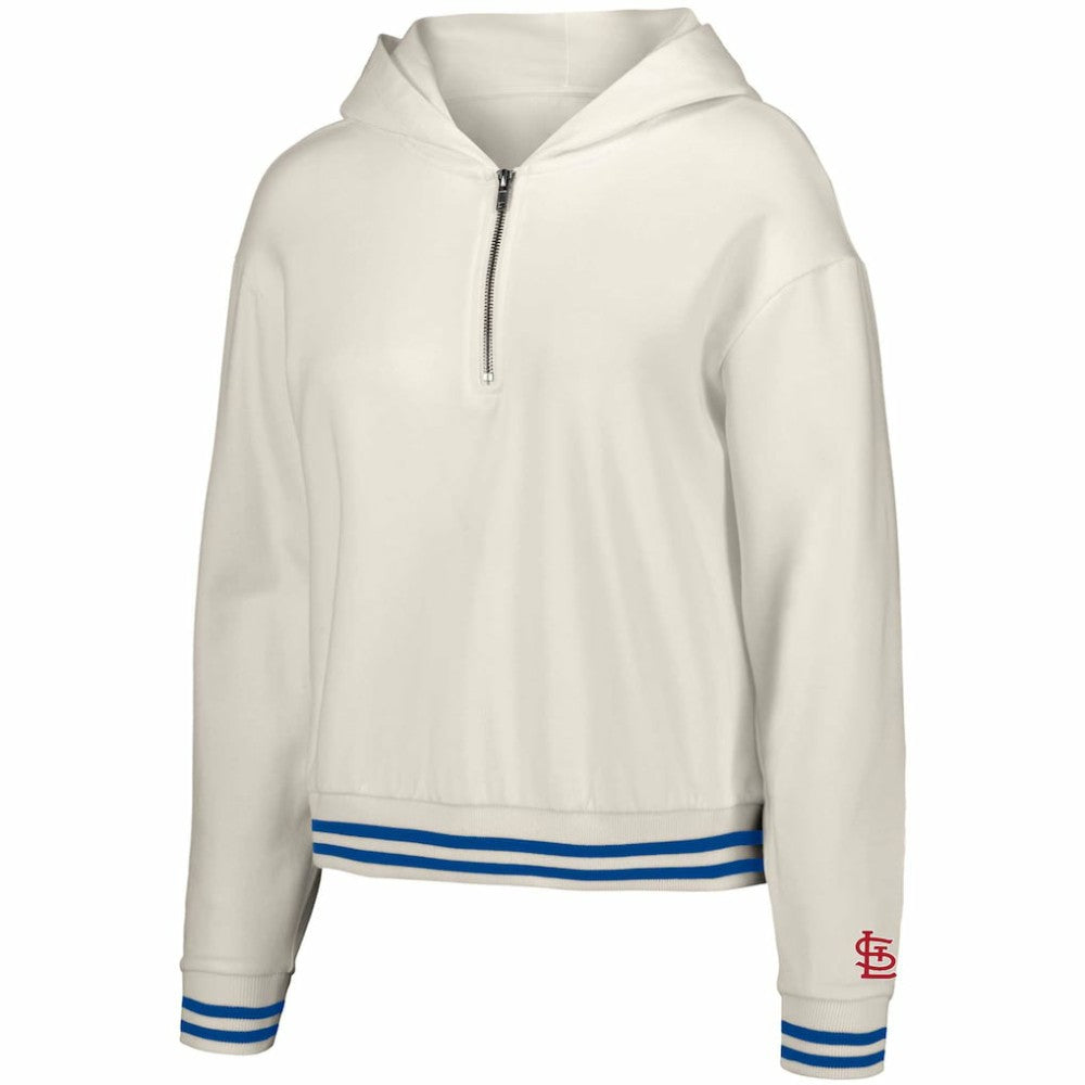 St. Louis Cardinals Lusso Women's Magnolia Tri-Blend Quarter-Zip Hoodie - White