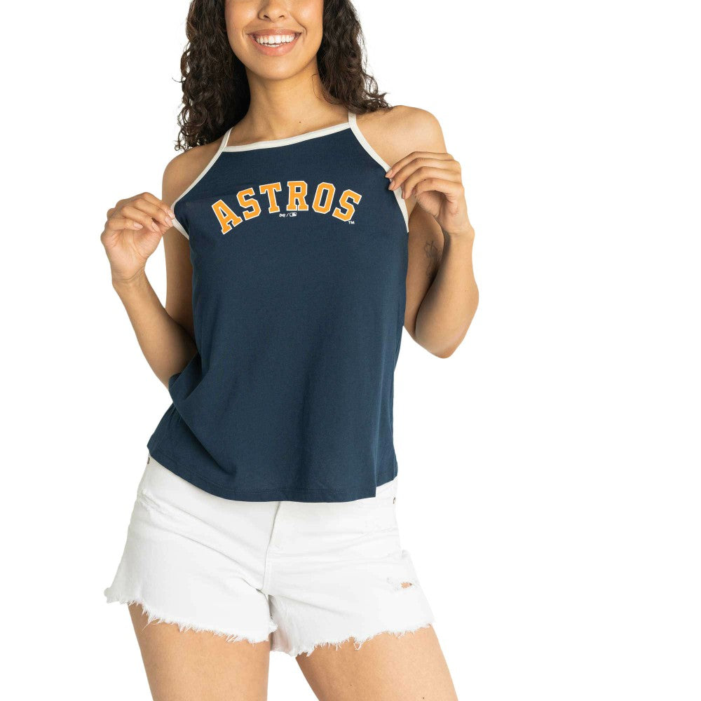 Houston Astros Lusso Women's Nadine Halter Tank Top - Navy