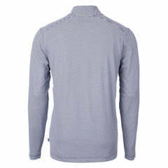Kansas City Royals Cutter & Buck Virtue Eco Pique Micro Stripe Recycled Quarter-Zip Pullover Top - Navy/White